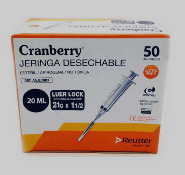 Jeringas Desechables Caja 100 Uds, Cranberry.